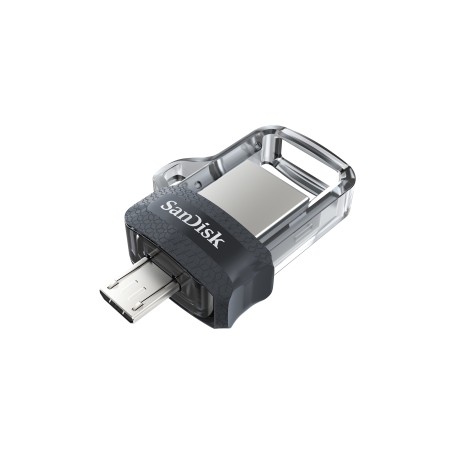 SanDisk Ultra Dual m3.0 unità flash USB 64 GB USB Type-A / Micro-USB 3.2 Gen 1 (3.1 Gen 1) Nero, Argento, Tras (SDDD3-064G-G46)