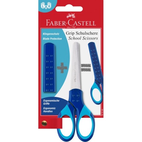 Faber-Castell 181549 forbici da cancelleria Forbici per attività manuali, Universale Taglio a zig zag Blu (181549)