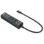 Lindy 43249 hub di interfaccia USB 3.2 Gen 1 (3.1 Gen 1) Type-C 5000 Mbit/s Nero (43249-LND)