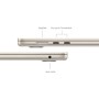 Apple MacBook Air 15'' M3 chip con core 8 CPU e core 10 GPU, 8GB, 256GB SSD Galassia (MRYR3T/A)
