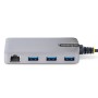 StarTech.com Hub USB-C con Etherenet a 3 porte - 3x porte USB-A, Gigabit Ethernet RJ45, USB 3.0 5Gbps, aliment (5G3AGBB-USB-CST)