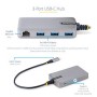 StarTech.com Hub USB-C con Etherenet a 3 porte - 3x porte USB-A, Gigabit Ethernet RJ45, USB 3.0 5Gbps, aliment (5G3AGBB-USB-CST)