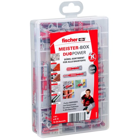 Meister-Box DUOPOWER kurz / lang (hellgrau/rot, 150-teilig) (540096)