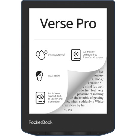 PocketBook Verse Pro lettore e-book Touch screen 16 GB Wi-Fi Nero, Blu (PB634-A-WW)