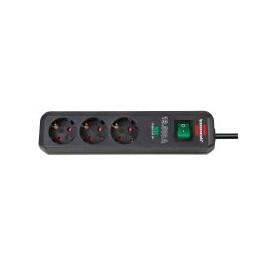 Eco-Line Steckdosenleiste 3-fach (anthrazit, 1,5 Meter, 13.500A berspannungsschutz) (1158810315)