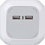 ALEA-Power 4-fach Steckdosenwrfel (hellgrau/wei, 1,4 Meter, 2x USB-A) (1150100)