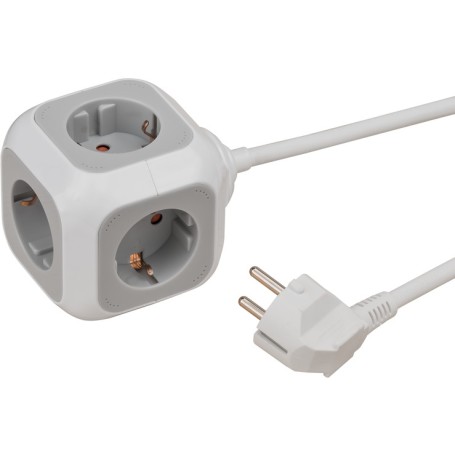 ALEA-Power 4-fach Steckdosenwrfel (hellgrau/wei, 1,4 Meter) (1150090)
