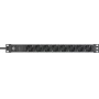 Alu-Line 19" Steckdosenleiste 8-fach (schwarz/silber, 1HE, 2 Meter, 19.500A berspannungsschutz) (1390007308)