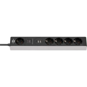Steckdosenleiste 5-fach (grau/schwarz, 1,5 Meter, 2x USB-A, 1x USB-C Power Delivery) (1159780615)