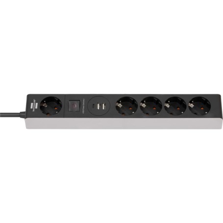 Steckdosenleiste 5-fach (grau/schwarz, 1,5 Meter, 2x USB-A, 1x USB-C Power Delivery) (1159780615)