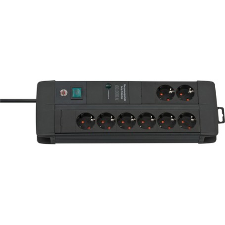 Premium-Line Steckdosenleiste 8-fach Duo (schwarz, 3 Meter, 60.000A berspannungsschutz) (1256000678)