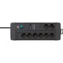 Premium-Line Steckdosenleiste 8-fach Duo (schwarz, 3 Meter, 60.000A berspannungsschutz) (1256000678)