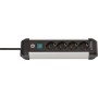 Premium-Alu-Line Steckdosenleiste 4-fach (schwarz/silber, 1,8 Meter, mit Sicherheitsschalter) (1391030400)