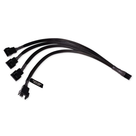 Y-Kabelsplitter 4-Pin auf 4x 4-Pin PWM, 30cm (schwarz) (18683)