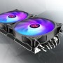 EOS 12 RBW ADD -2 120x120x25 (schwarz/transparent, 2 Stck, inkl. 8-Port Hub, Fernbedienung) (0R40B00215)