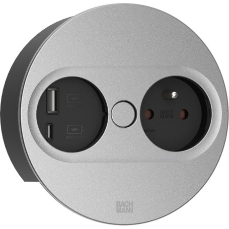 Bachmann 946.014 presa energia Type E + USB A + USB C Acciaio inox (946.106)