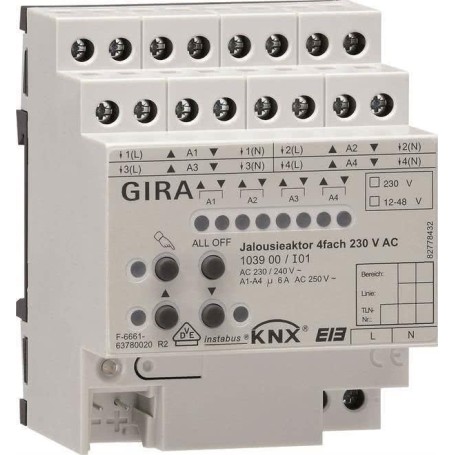 GIRA Jalousieaktor 4fach REG KNX/EIB 230V AC 103900 (103900)
