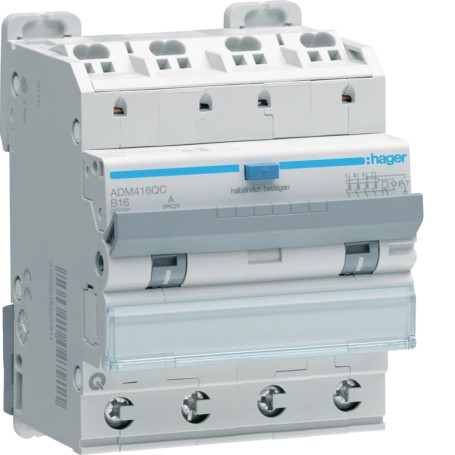 Hager ADM416QC interruttore automatico Interruttore in miniatura 4P 4 modulo/moduli