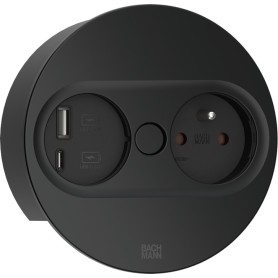 Bachmann 946.106 presa energia Type E + USB A + USB C Nero (946.206)
