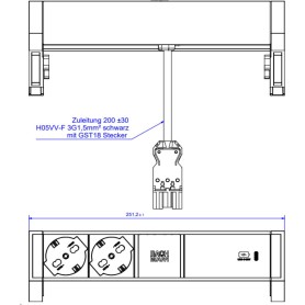 BACHMANN DESK2 ALU BLACK 2xP40 (937.327)