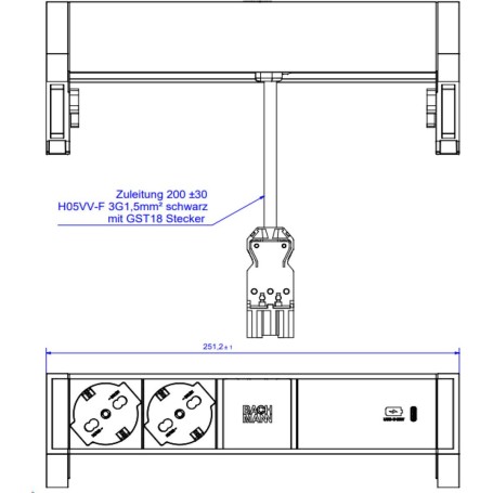 BACHMANN DESK2 ALU BLACK 2xP40 (937.327)