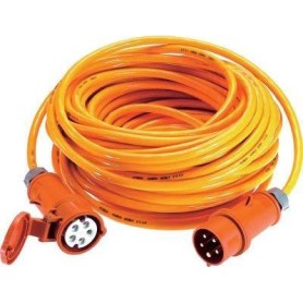 AS Schwabe Strom Verlängerungskabel [ CEE-Stecker - CEE-Kupplung] 16 A Orange 25.00 m 59625 (59625)