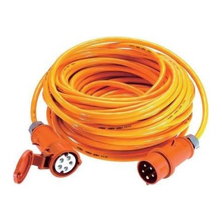 AS Schwabe Strom Verlängerungskabel [ CEE-Stecker - CEE-Kupplung] 16 A Orange 25.00 m 59625 (59625)