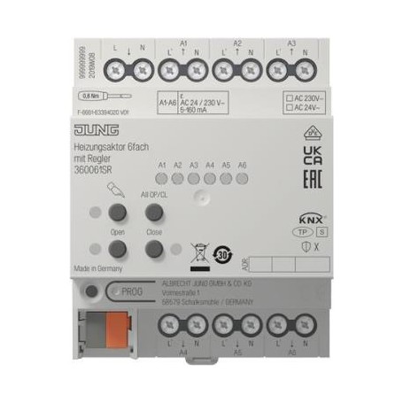 Jung KNX Heizungsaktor 6fach 36006 1S R m.Regler 1 (360061SR)