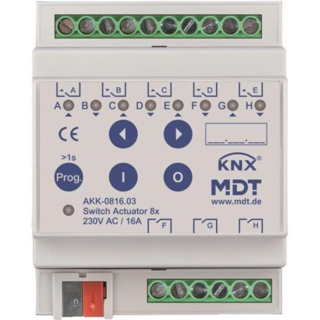 MDT AKK-0816.03 Schaltaktor 8-fach, 4TE, REG, 16A, 70µ (AKK-0816.03)