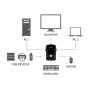 Hamlet KVM Smart Control Switch a 3 porte usb con 2 set di cavi KVM inclusi (HNKVM3U)