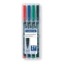 Staedtler Lumocolor 313 WP4 marcatore permanente Nero, Blu, Verde, Rosso 4 pz (313 WP4)