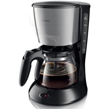 Philips Daily Collection Macchina per caffè nera /metallo con caraffa in vetro (HD7462/20)