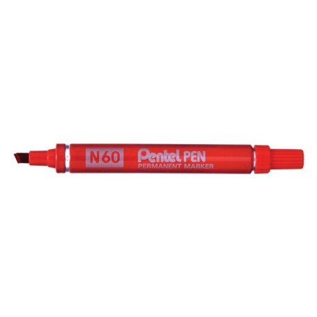 Pentel N 60 marcatore permanente Punta smussata Rosso 12 pz (N60-B)