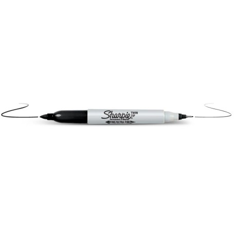 Sharpie Twin Tip marcatore permanente Punta sottile Nero 12 pz (S0811100)