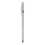 BIC Cristal Re'New, Penna Ricaricabile Nera a Sfera, Fusto in Metallo (Punta 1mm), Confezione 1 Penna + 2 Ricariche (997201)