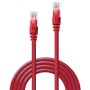 Lindy RJ-45/RJ-45 Cat6 1m cavo di rete Rosso U/UTP (UTP) (48032)