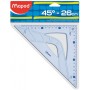 Maped 242426 squadra Triangolo a 45° Plastica Blu, Traslucido (242426)