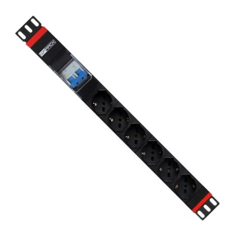 WP WPN-PDU-G02-06 unità di distribuzione dell'energia (PDU) 6 presa(e) AC 1U Nero, Rosso (WPN-PDU-G02-06)