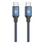 VULTECH CAVO SMARTPHONE TYPE-C A TYPE-C 2m, 5.0A 100W, NYLON, BLU (CS-NCC20BL)