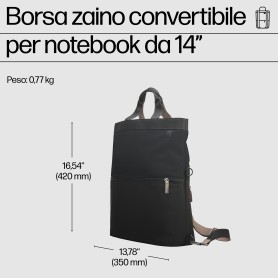 HP Borsa-zaino 14' Convertible Laptop Backpack Tote (9C2H0AA)