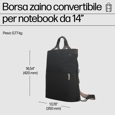 HP Borsa-zaino 14' Convertible Laptop Backpack Tote (9C2H0AA)
