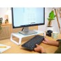 Trust 25351 supporto da tavolo per Tv a schermo piatto Trasparente, Bianco Scrivania