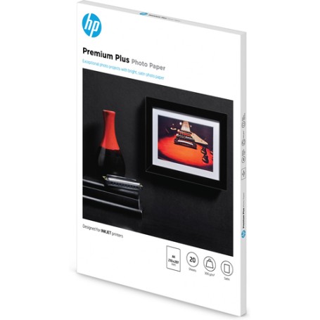 HP Confezione da 20 fogli carta fotografica Premium Plus, semi-lucida A4/210 x 297 mm (CR673A)