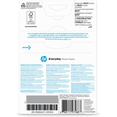 HP Confezione da 100 fogli carta fotografica lucida Everyday 10 x 15 cm (CR757A)
