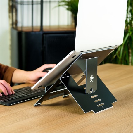 R-Go Tools R-Go Riser supporto portatile, flessibile, regolabile, nero (RGORISTBL)