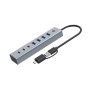 Conceptronic HUBBIES20GP hub di interfaccia USB 3.2 Gen 1 (3.1 Gen 1) Type-C 5000 Mbit/s Grigio