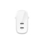 BOOST CHARGE 60W USB-C DUAL WALL CHARGER, WHITE (WCB010VFWH)