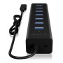 ICY BOX IB-HUB1700-C3 hub di interfaccia USB 3.2 Gen 1 (3.1 Gen 1) Type-C 5000 Mbit/s Nero (IB-HUB1700-C3) (60257)