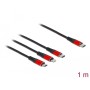 DeLOCK 86711 cavo USB 1 m USB 2.0 USB C USB C/Micro-USB B/Lightning Nero, Rosso (86711)