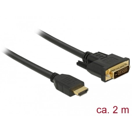 DeLOCK 85654 cavo e adattatore video 2 m HDMI tipo A (Standard) DVI Nero (85654)